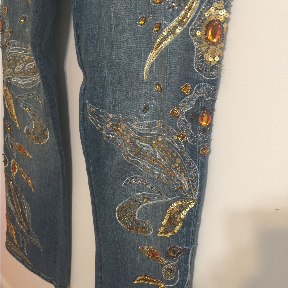 BEBE EMBELLISHED JEANS SZ 26 - Picture 8 of 8